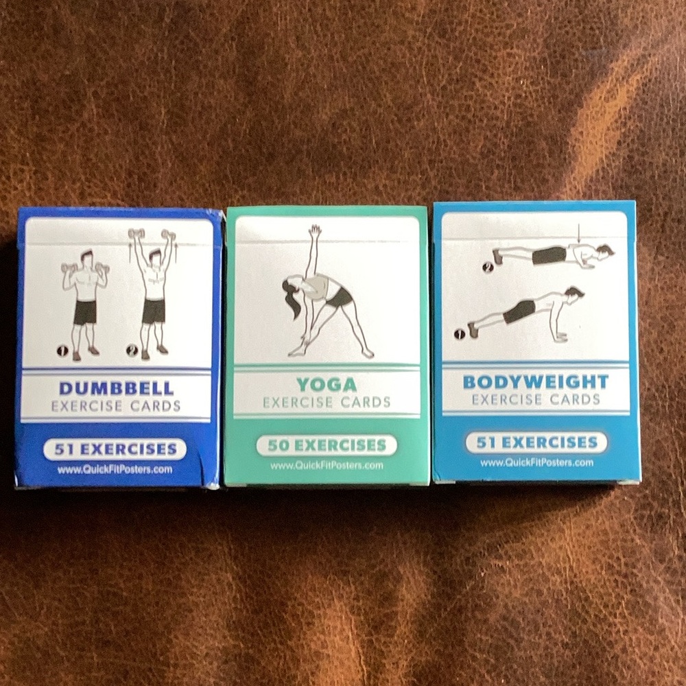 Exercise Cards Set - Dumbbell, Yoga, Bodyweight